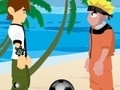 խաղ Naruto and Ben 10 play volleyball