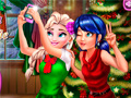 խաղ Ladybug And Elsa Xmas Selfie