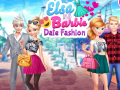 խաղ Elsa and Barbie Date Fashion