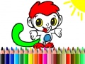 խաղ Back To School: Monkey Coloring