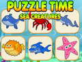 խաղ Puzzle Time Sea Creatures