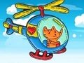 խաղ Coloring Book: Cat Driving Helicopter