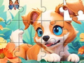 խաղ Jigsaw Puzzle: Dog And Garden
