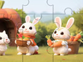 խաղ Jigsaw Puzzle: Rabbits With Carrots
