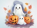 խաղ Coloring Book: Halloween Ghosts