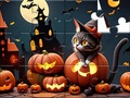 խաղ Jigsaw Puzzle: Halloween Cat