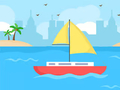 խաղ Coloring Book: Boat On Sea