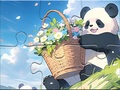 խաղ Jigsaw Puzzle: Basket Flower Panda
