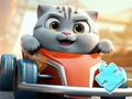 խաղ Jigsaw Puzzle: Cat Racing Driver