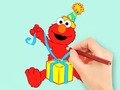 խաղ Coloring Book: Elmo Gift