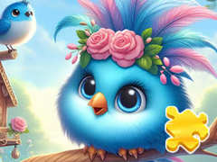 խաղ Jigsaw Puzzle: Cute Blue Bird