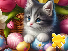խաղ Jigsaw Puzzle: Easter Cat
