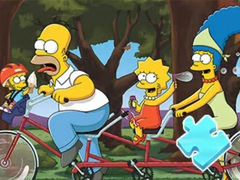 խաղ Jigsaw Puzzle: Simpson Family Riding