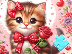 խաղ Jigsaw Puzzle: Bowknot Cat