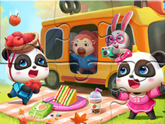 խաղ Jigsaw Puzzle: Little Panda Picnic