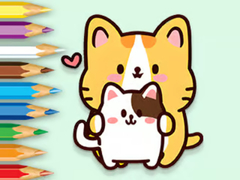 խաղ Coloring Book: Hugging Cat