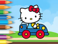 խաղ Coloring Book: Hello Kitty Driving Car