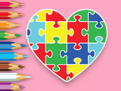 խաղ Coloring Book: Heart Jigsaw