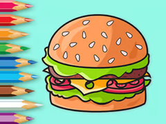 խաղ Coloring Book: Delicious Hamburger