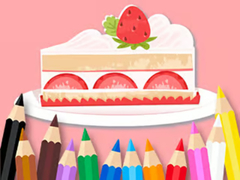 խաղ Coloring Book: Strawberry Cake