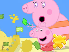 խաղ Jigsaw Puzzle: Peppa Pig Making Sand