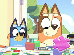 խաղ Jigsaw Puzzle: Bluey Family Coloring Day