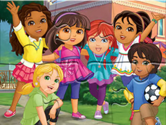 խաղ Jigsaw Puzzle: Dora Into City