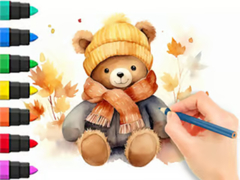 խաղ Coloring Book: Autumn Bear