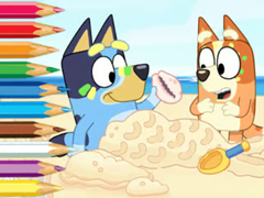 խաղ Coloring Book: Bluey On The Beach