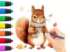 խաղ Coloring Book: Autumn Squirrel