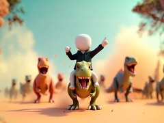 խաղ Stickman: Dinosaur arena
