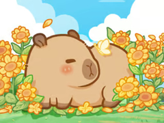 խաղ Jigsaw Puzzle: Capybara In Sunflowers