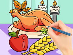 խաղ Coloring Book: Thanksgiving Turkey Meal