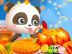 խաղ Jigsaw Puzzle: Little Panda Thanksgiving Feast