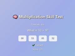 խաղ Multiplication Skill Test
