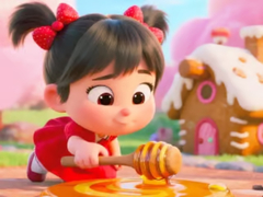 խաղ Jigsaw Puzzle: Honey Girl Candy House