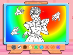 խաղ Coloring Book: Wednesday Addams Dancing
