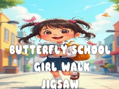 խաղ Butterfly School Girl Walk Jigsaw