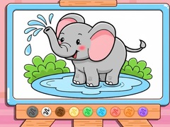 խաղ Coloring Book: Cute Baby Elephant