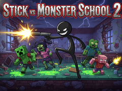 խաղ Stick vs Monster School 2