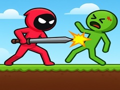 խաղ Red Stickman vs Monster School