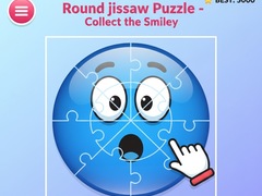 խաղ Round jigsaw Puzzle - Collect the Smiley
