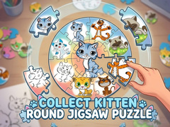 խաղ Round jigsaw Puzzle - Collect Kitten